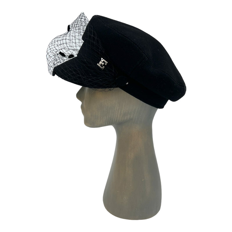 Black Moscow cap with veil