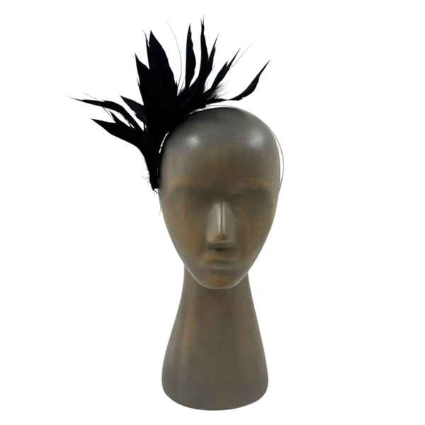 Black feather fascinator