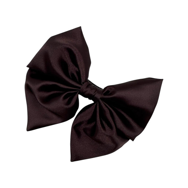 Brown satin bow