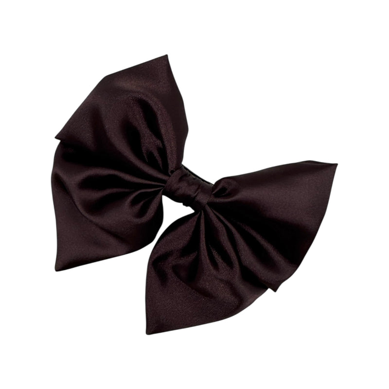 Brown satin bow