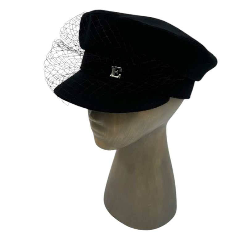 Black Moscow cap with veil
