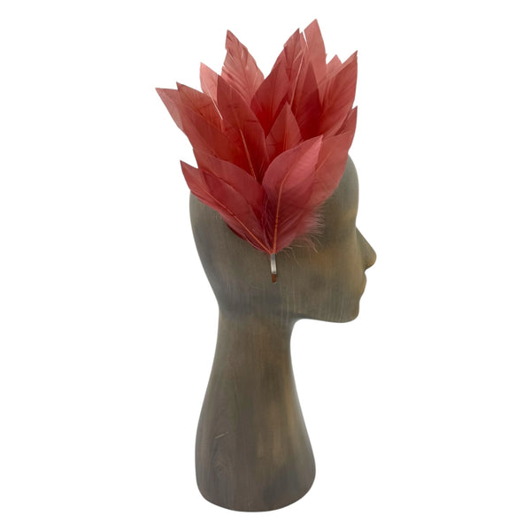 Rose feather fascinator