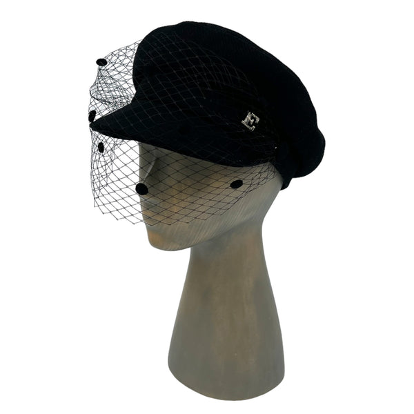 Black Moscow cap with veil