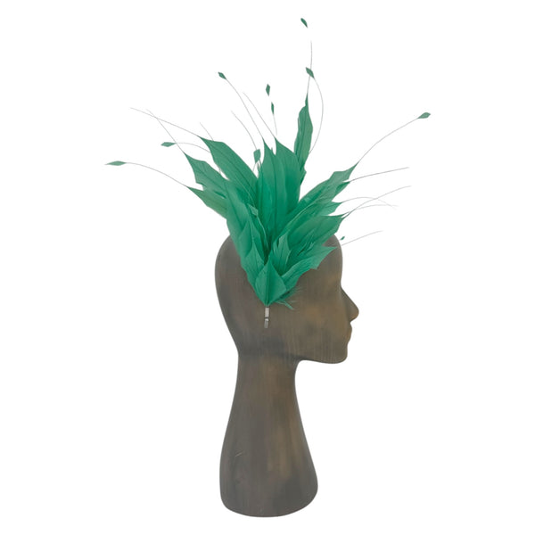 Light green Feather fascinator