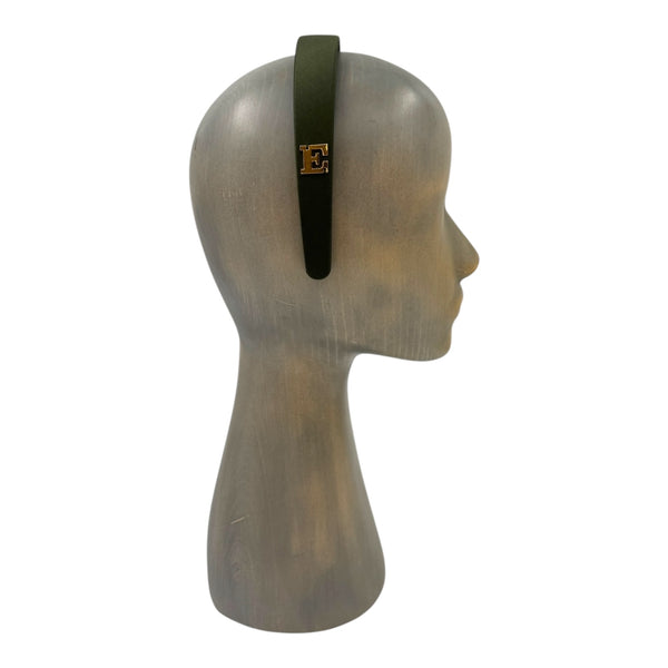 Dark green satin headband