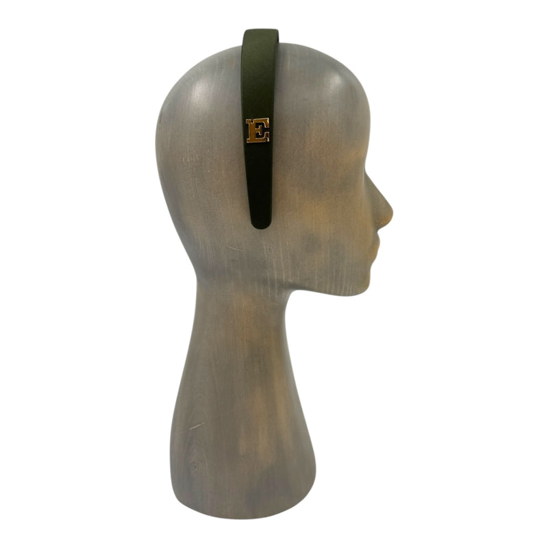 Dark green satin headband