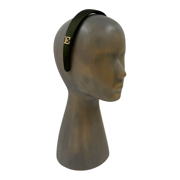 Dark green satin headband