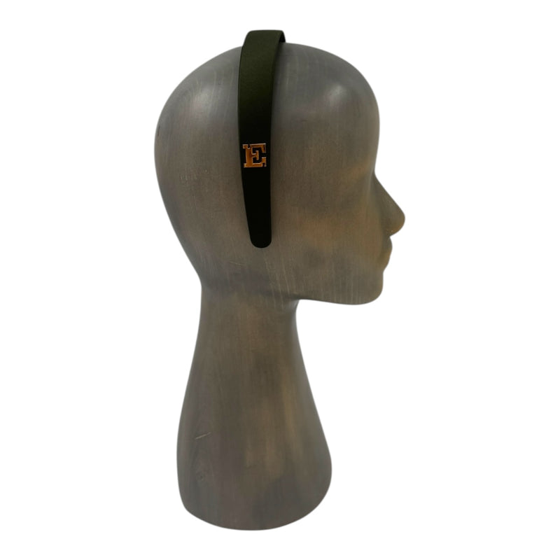 Dark green satin headband