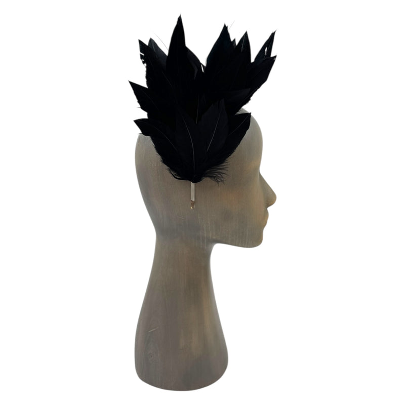 Black feather fascinator