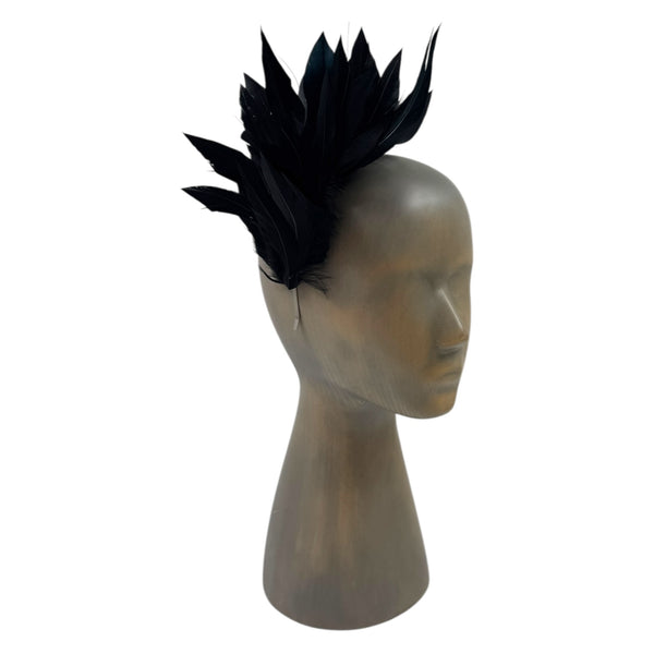 Black feather fascinator