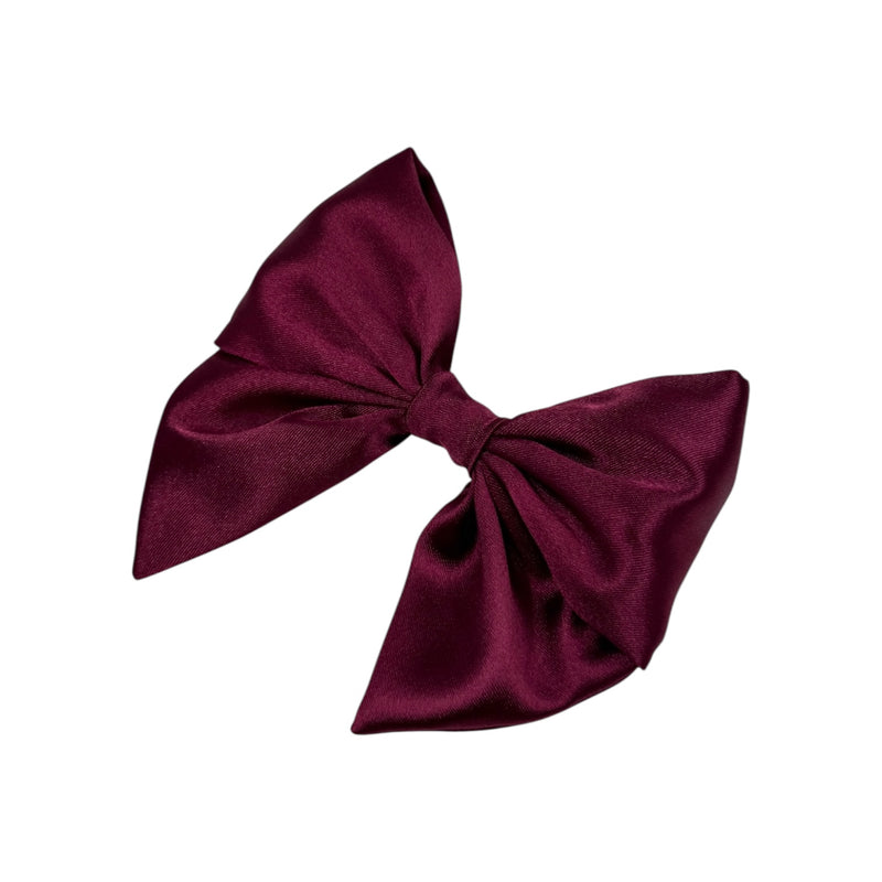 Burgundy satin bow