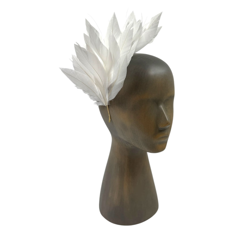 White feather fascinator