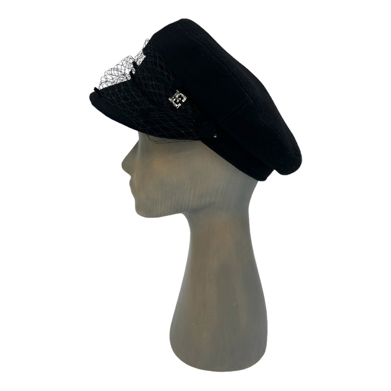 Black Moscow cap with veil