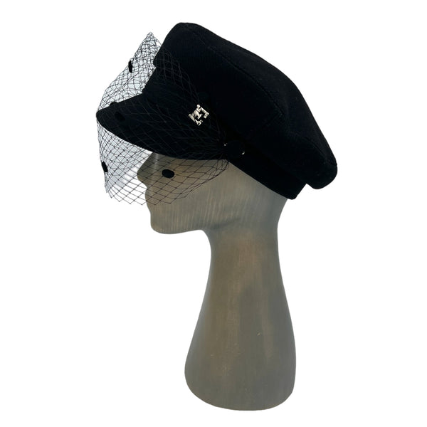 Black Moscow cap with veil