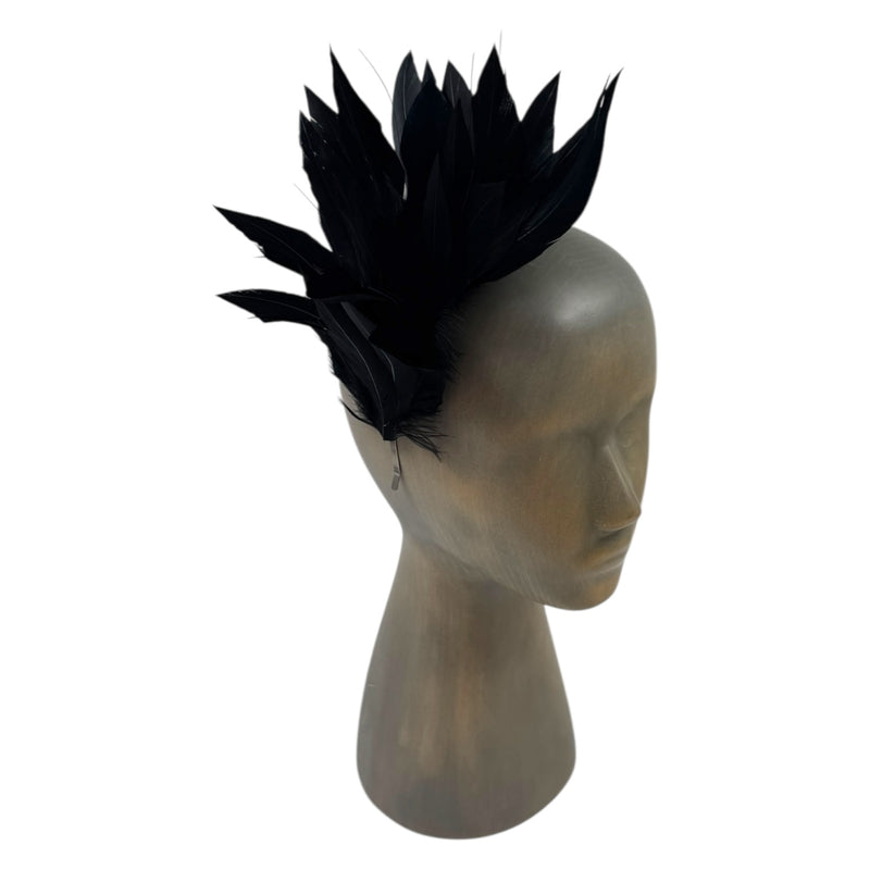 Black feather fascinator