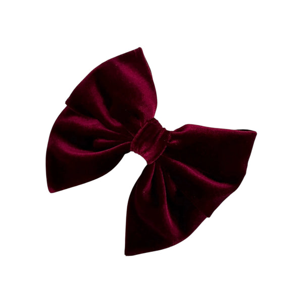 Burgundy velvet bow