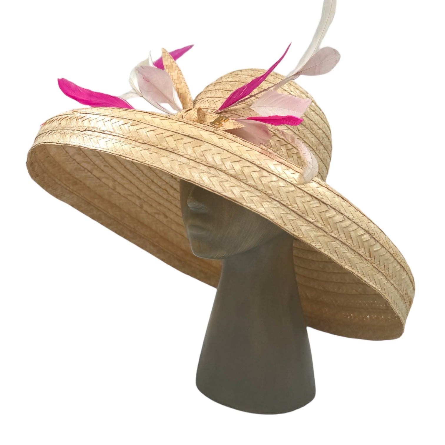 Straw feather hat – Ercegovachats