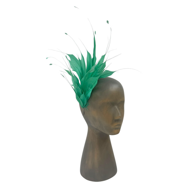 Light green Feather fascinator