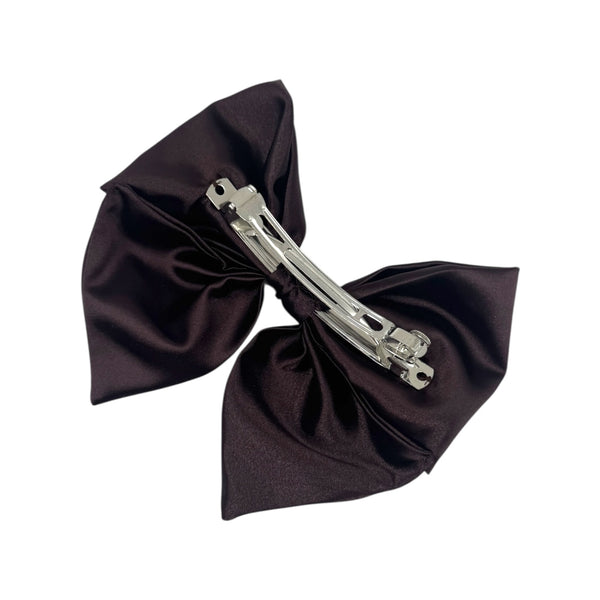 Brown satin bow