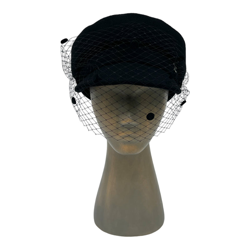 Black Moscow cap with veil