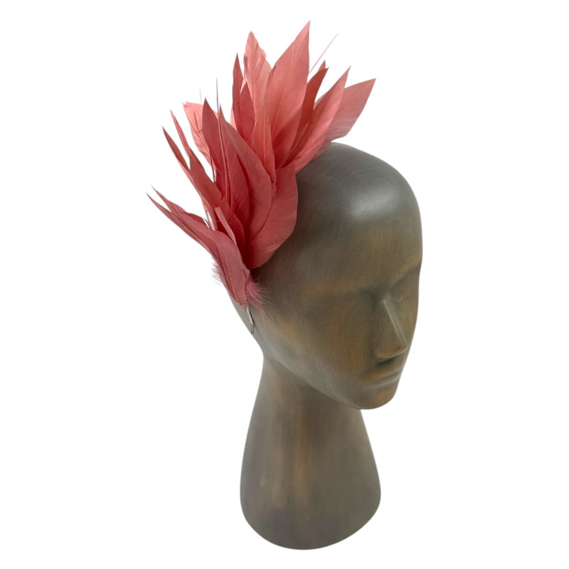 Rose feather fascinator