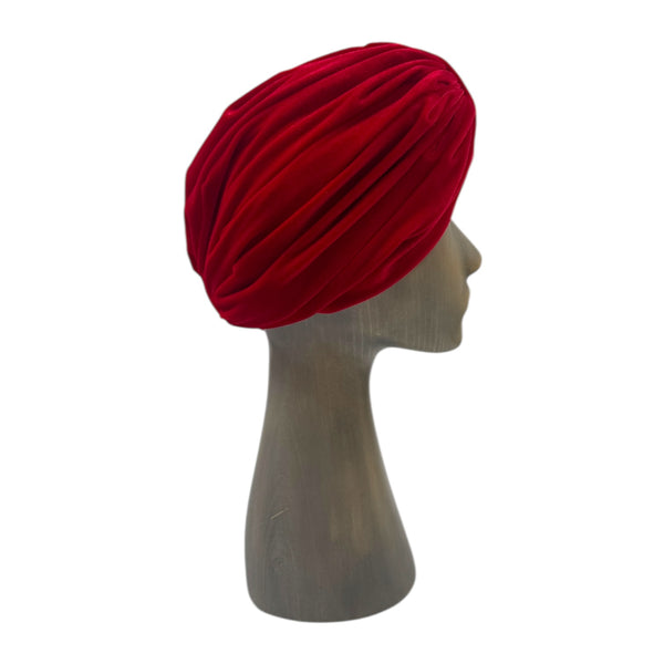 Crveni plišani turban