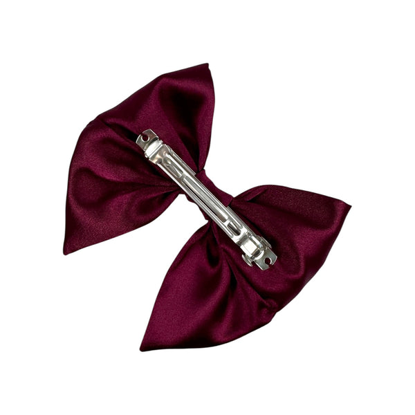 Burgundy satin bow