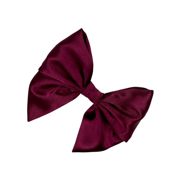 Burgundy satin bow