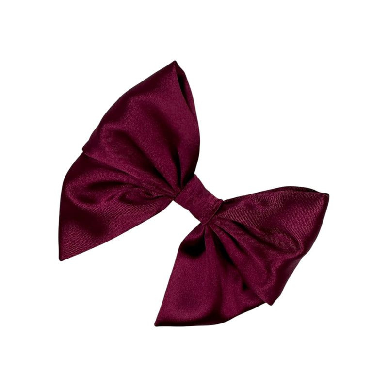 Burgundy satin bow
