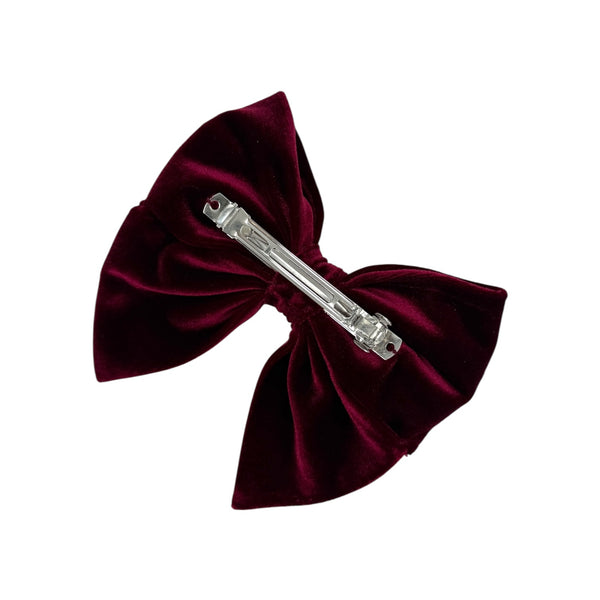 Burgundy velvet bow