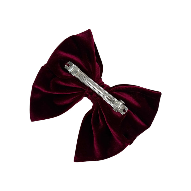 Burgundy velvet bow