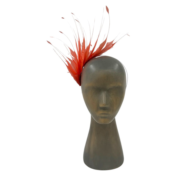 Peach Feather fascinator