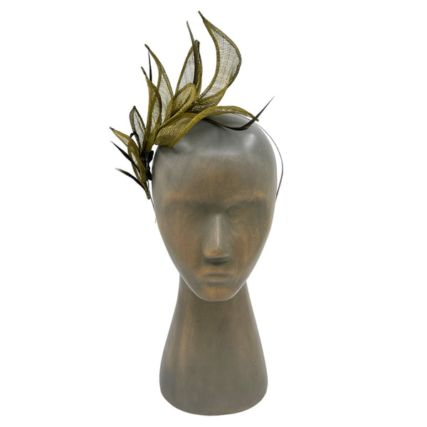 Feather flower fascinator