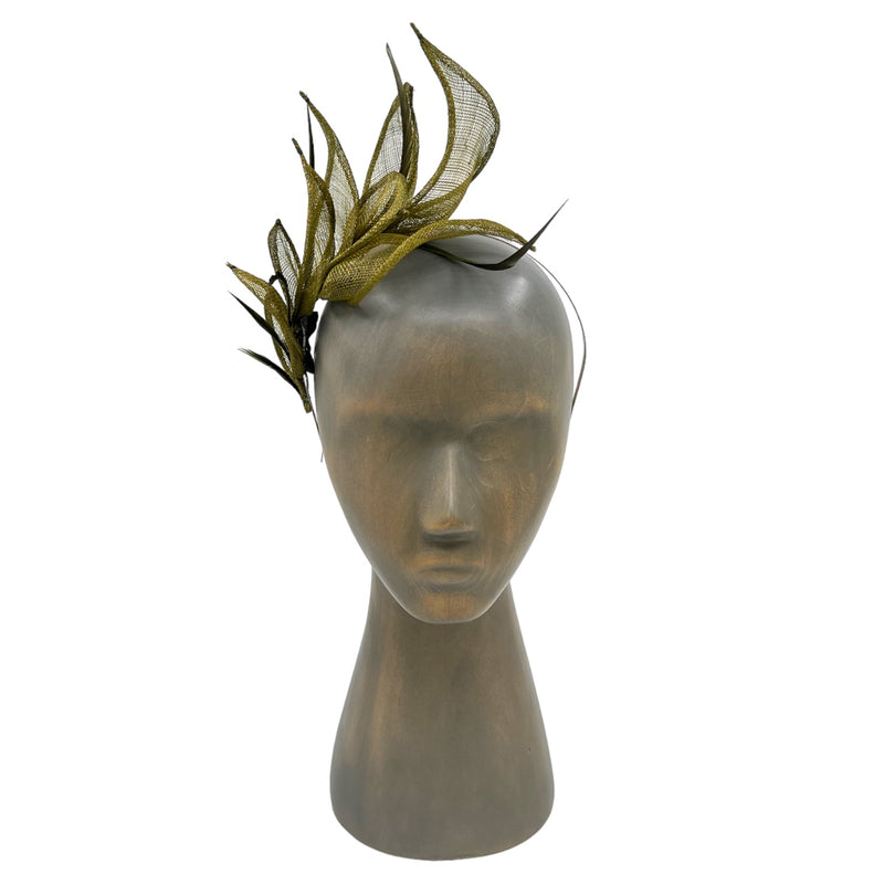 Olive green Folio fascinator