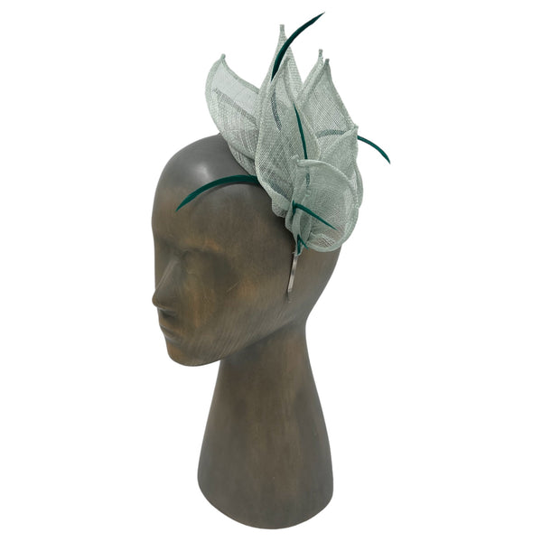 Feather flower fascinator