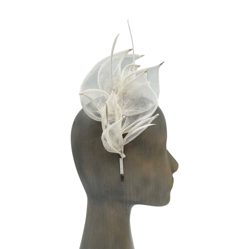 Feather flower fascinator