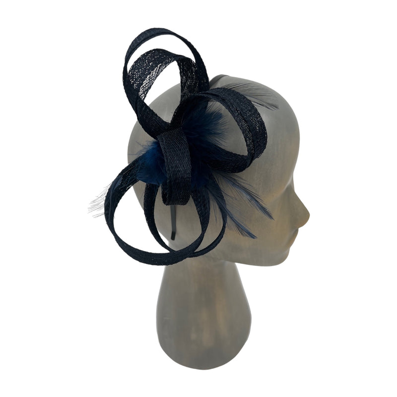 Dark blue fascinator