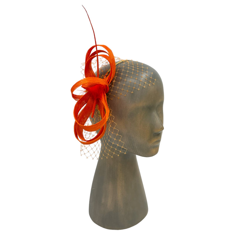 Orange fascinator