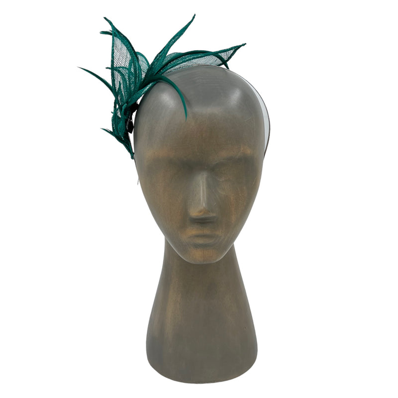 Feather flower fascinator