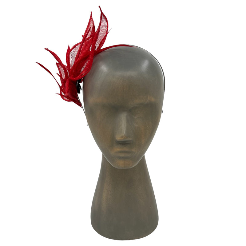 Red Folio fascinator