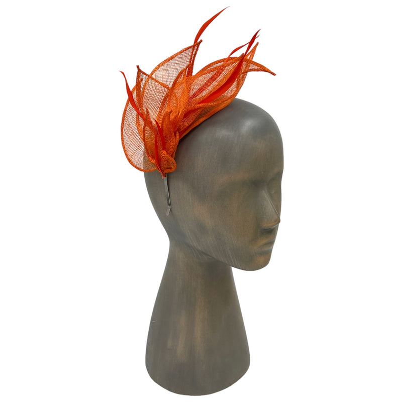 Feather flower fascinator