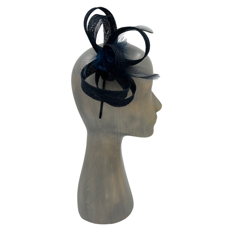 Dark blue fascinator