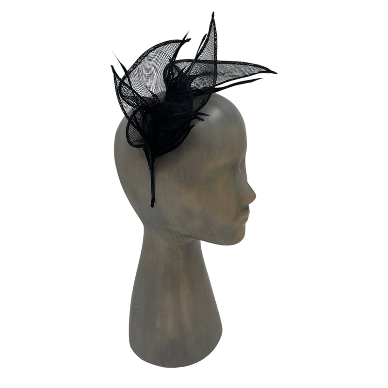 Feather flower fascinator