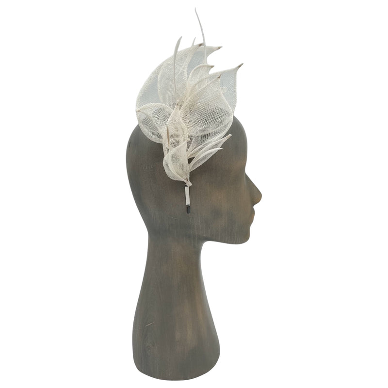 Feather flower fascinator