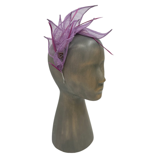 Feather flower fascinator