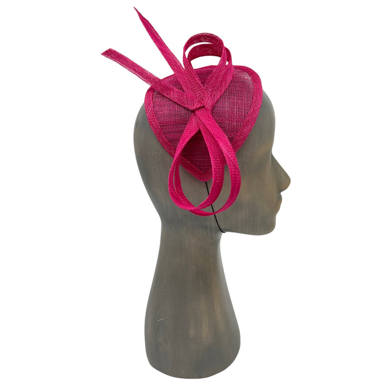 Pink double bow fascinator