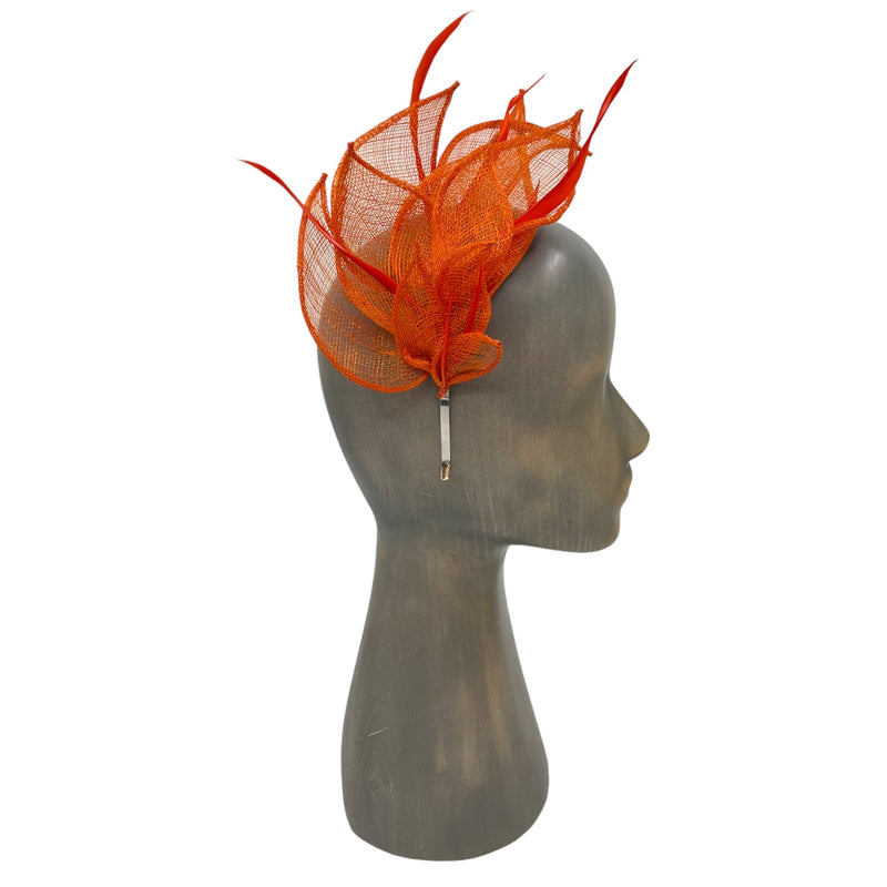 Orange Folio fascinator