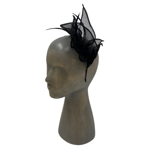 Feather flower fascinator