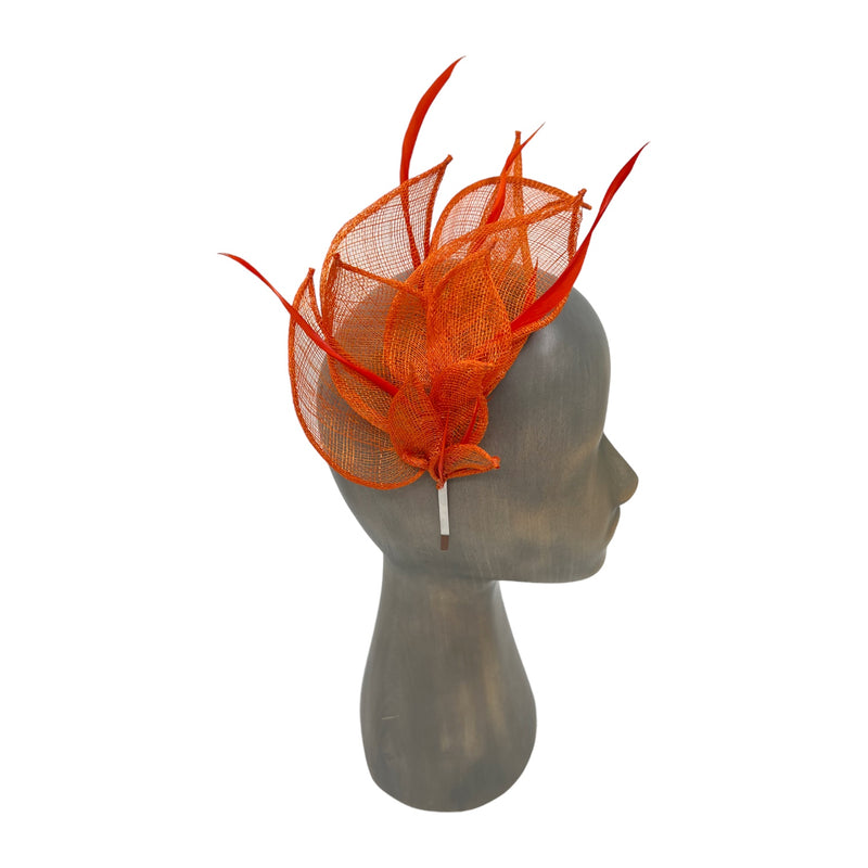 Feather flower fascinator