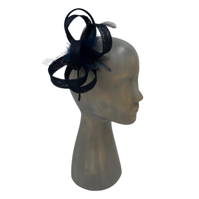 Dark blue fascinator